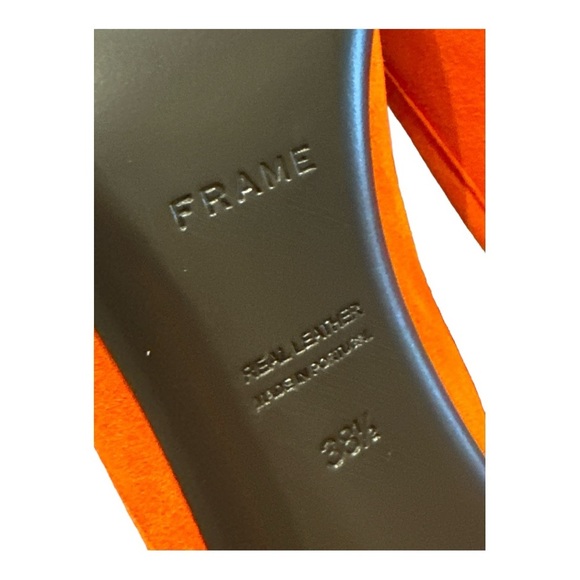 NIB Frame Demin La Isla Orange Suede Mule - EU 38 1/2 (US 8) - Picture 9 of 16